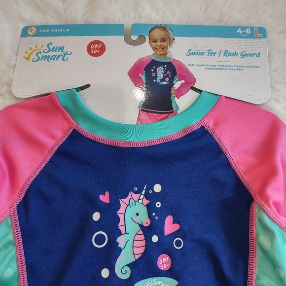 Sun Smart,Swim Tee,Rash Guard,4T - Picture 6 of 12